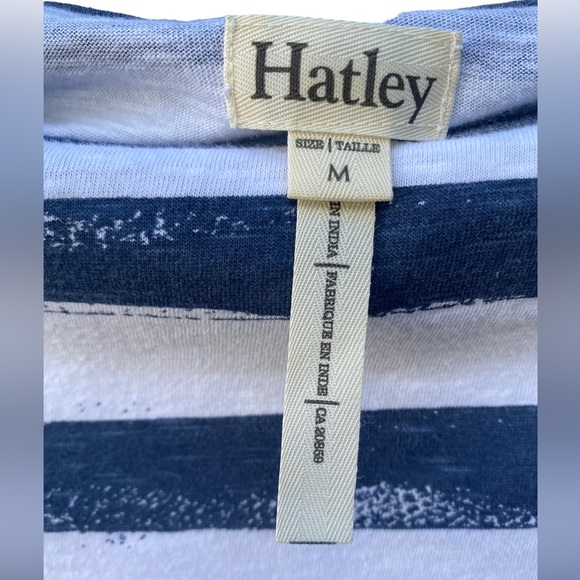 Hatley Navy Striped Boat Neck 3/4 Sleeve Cotton Top, Hatley Tops - Picture 6 of 8